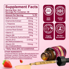Hovika saffron drops with strawberry flavor for on-the-go energy and calm.