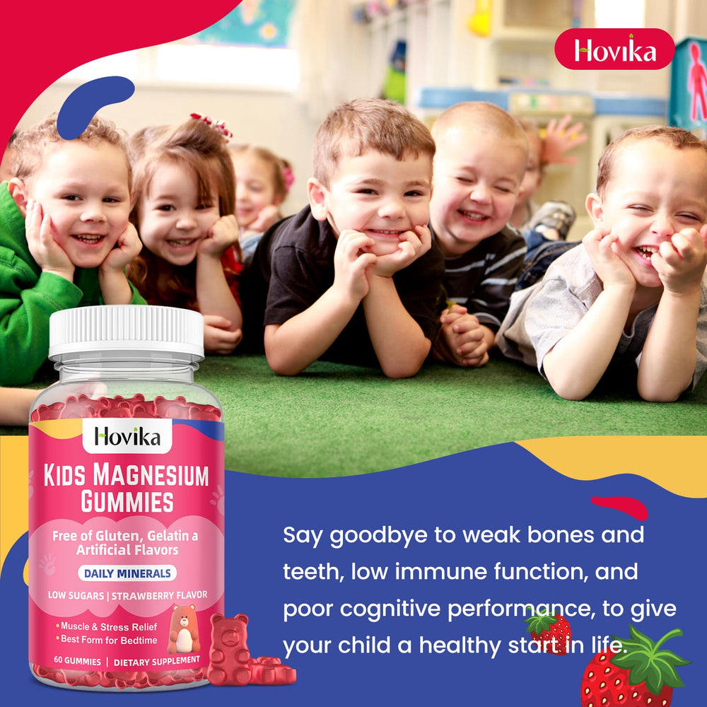 Hovika Magnesium Citrate Gummies dosage guidance explains kid-friendly serving suggestions.