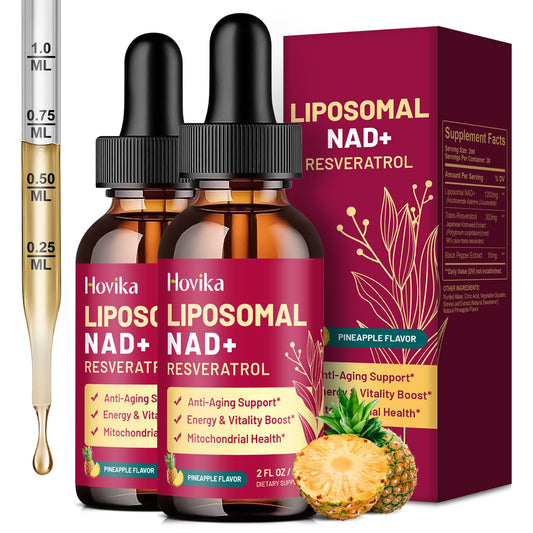 Hovika NAD liposomal pineapple bottle enables quick energy support