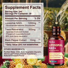Hovika NAD pineapple drops for easy daily use and fast absorption