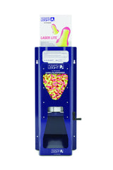 Howard Leight LS-500 earplug dispenser front view showing durable blue frame for busy work environments.
