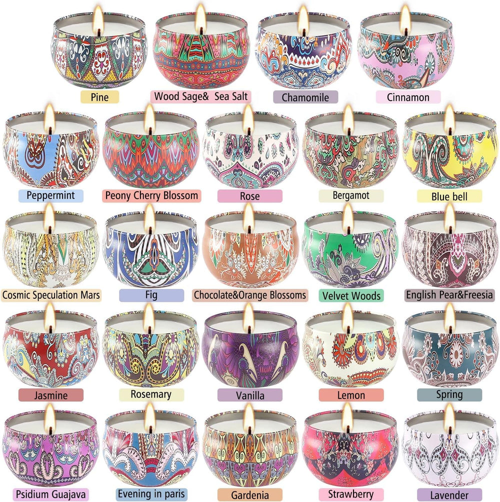 Howemon 24-pack candles show fragrance variety for mood and ambiance