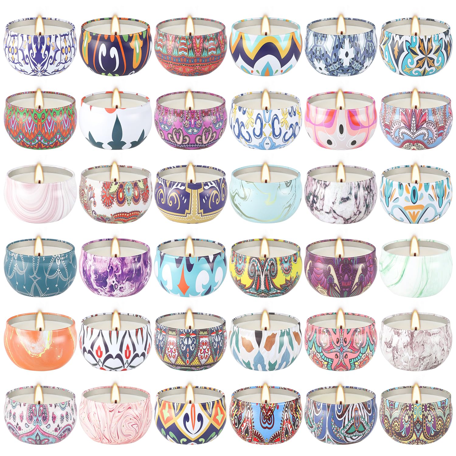 Howemon 36-pack scented candles gift packaging promotes calm and gifting appeal.