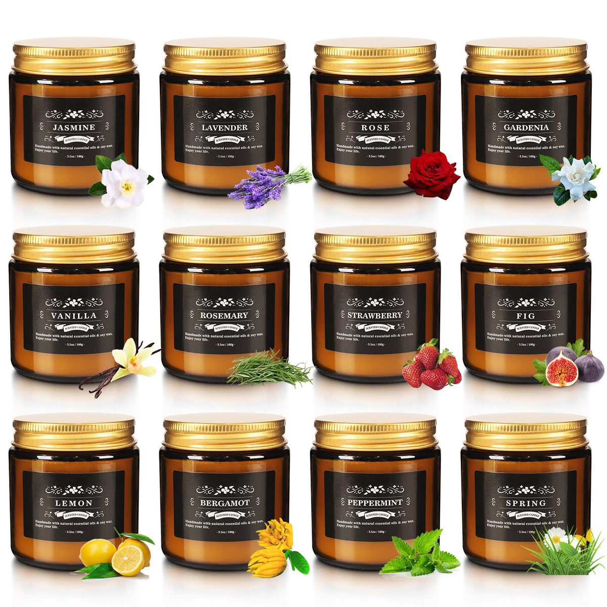 Howemon 12-pack scented candle set for a fresh home fragrance.