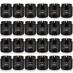 Howemon scented candle set 24-pack in black gift box for elegant home fragrance.