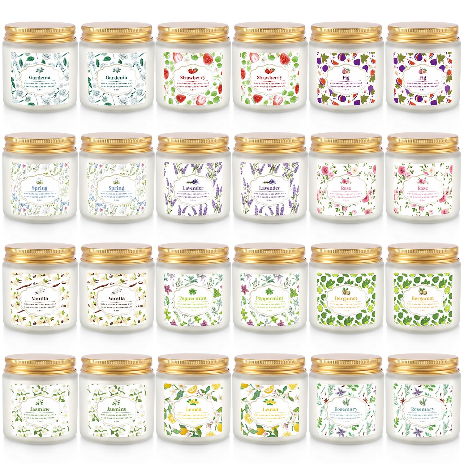 Howemon scented candle set 24-pack for varied aromas and home ambiance.