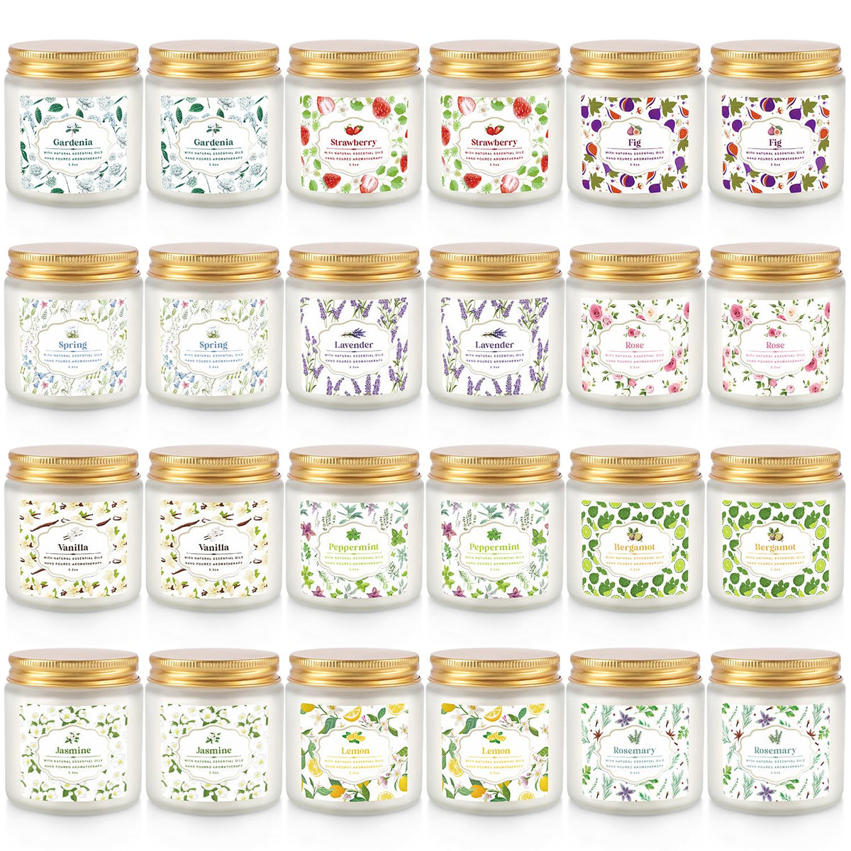 Howemon scented candle set 24-pack for varied aromas and home ambiance.