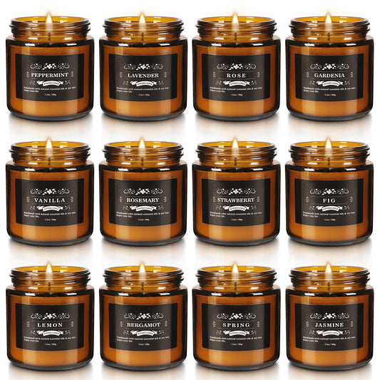 Howemon soy wax candles in amber jars offer clean burn and long-lasting aroma.