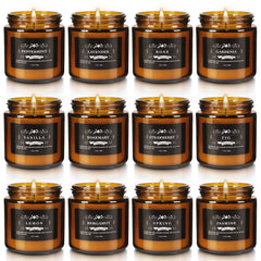 Howemon soy wax candles in amber jars offer clean burn and long-lasting aroma.