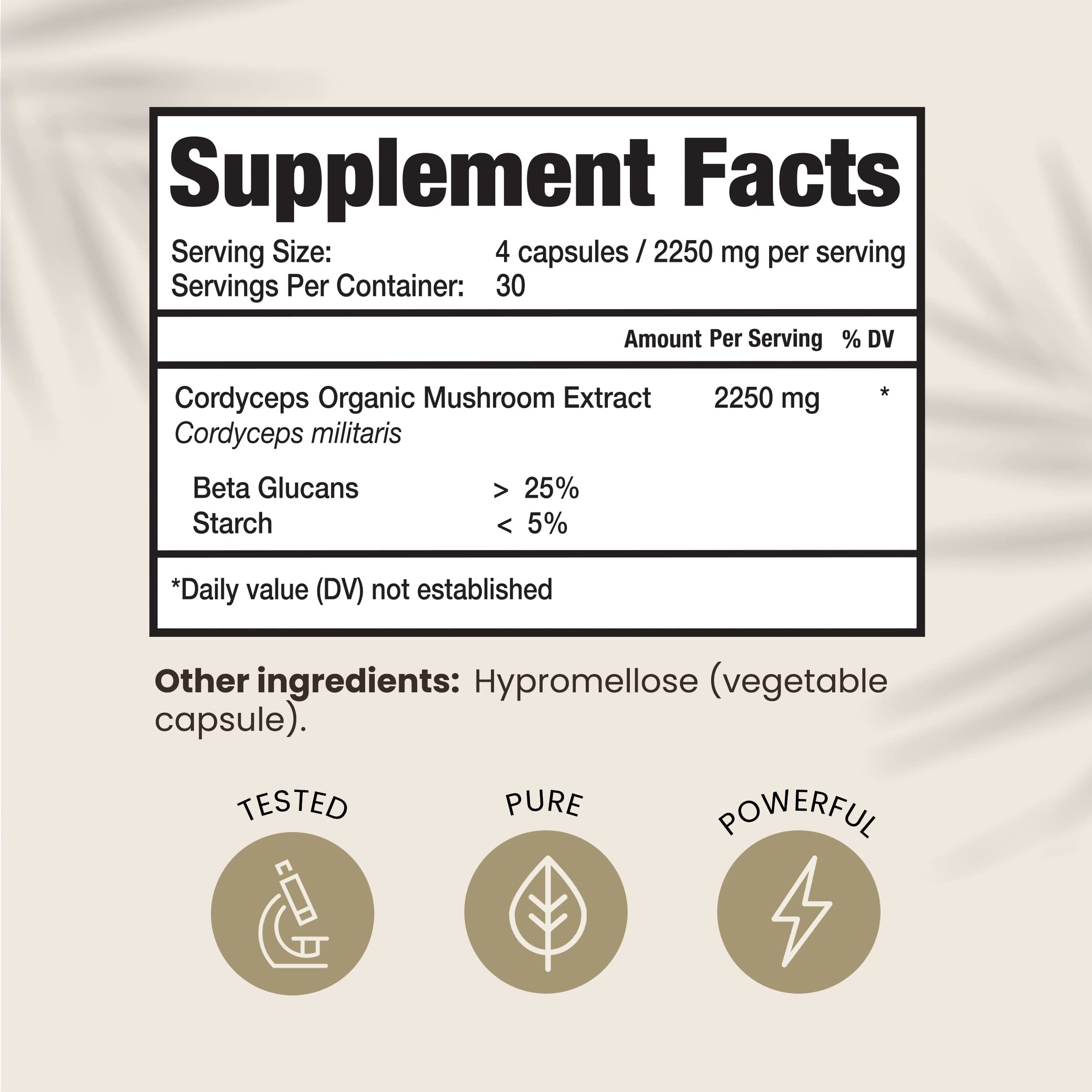 HPD Rx cordyceps capsules close-up suggests endurance benefit
