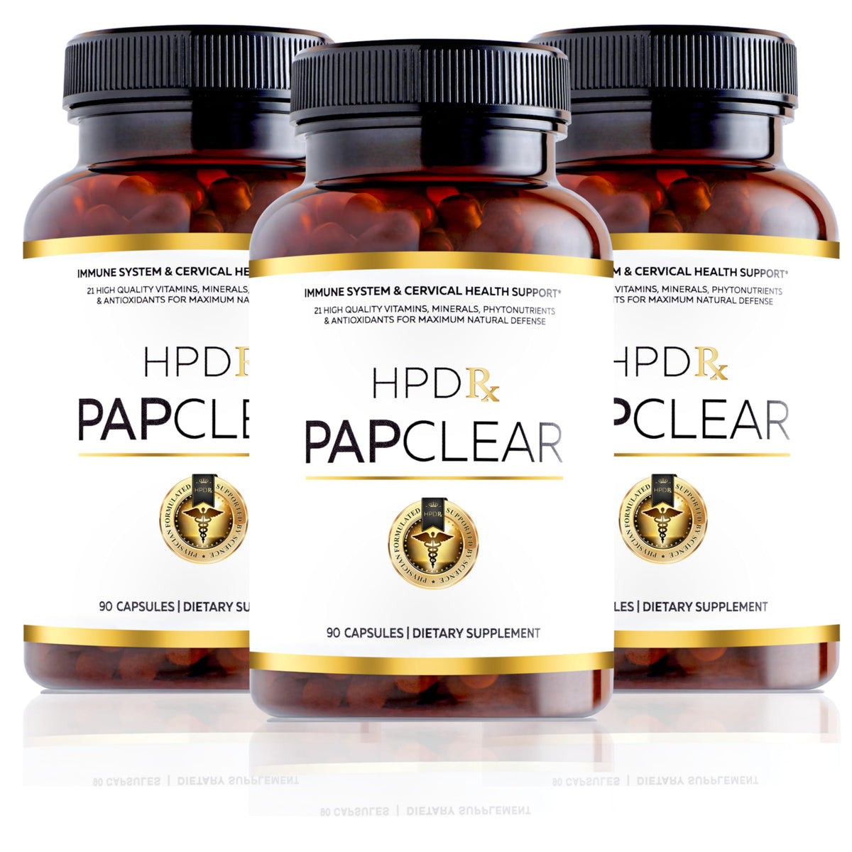 HPD Rx PAPCLEAR bottle front promoting immune support