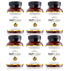 HPD Rx PAPCLEAR bottle front showing the all-natural immune support supplement