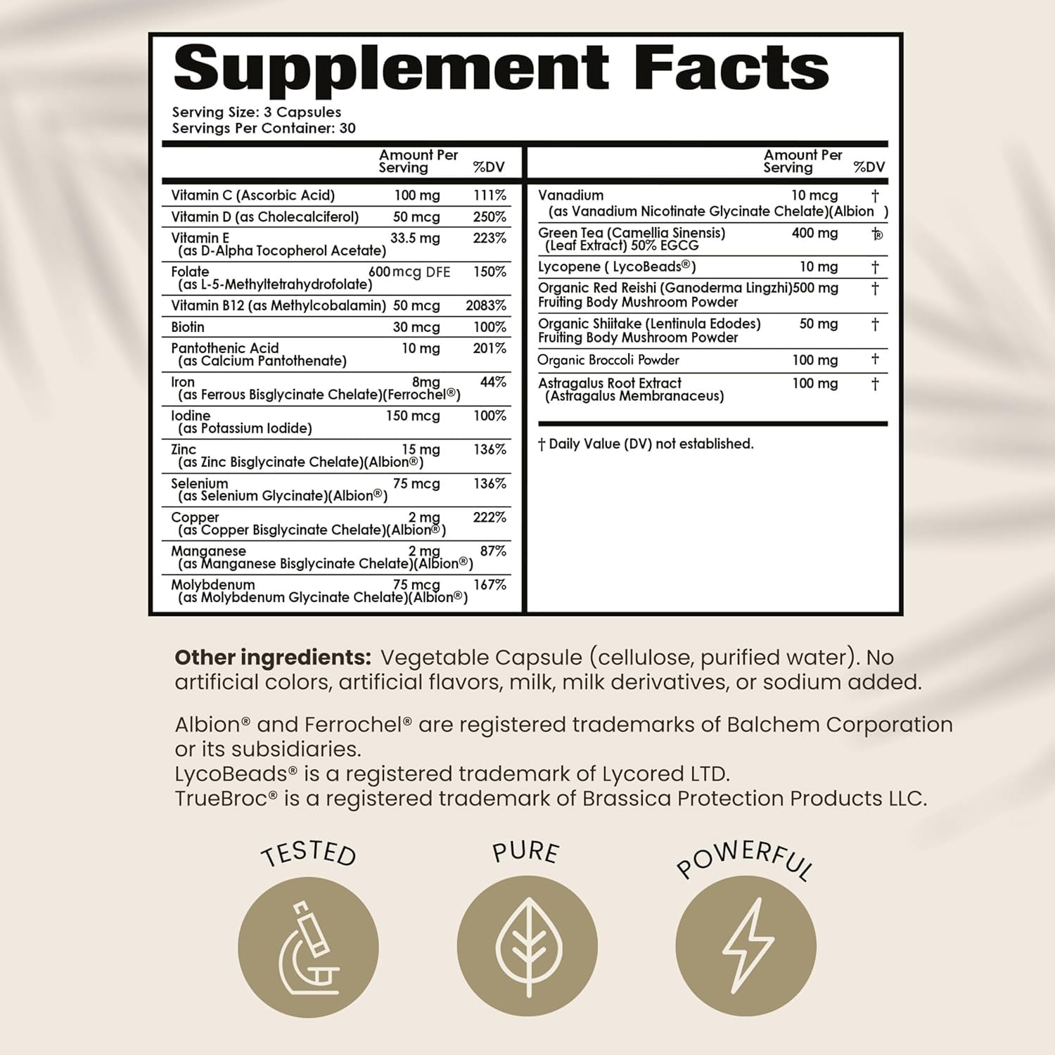 HPD Rx PAPCLEAR packaging highlights the 21-nutrient blend supporting immune function