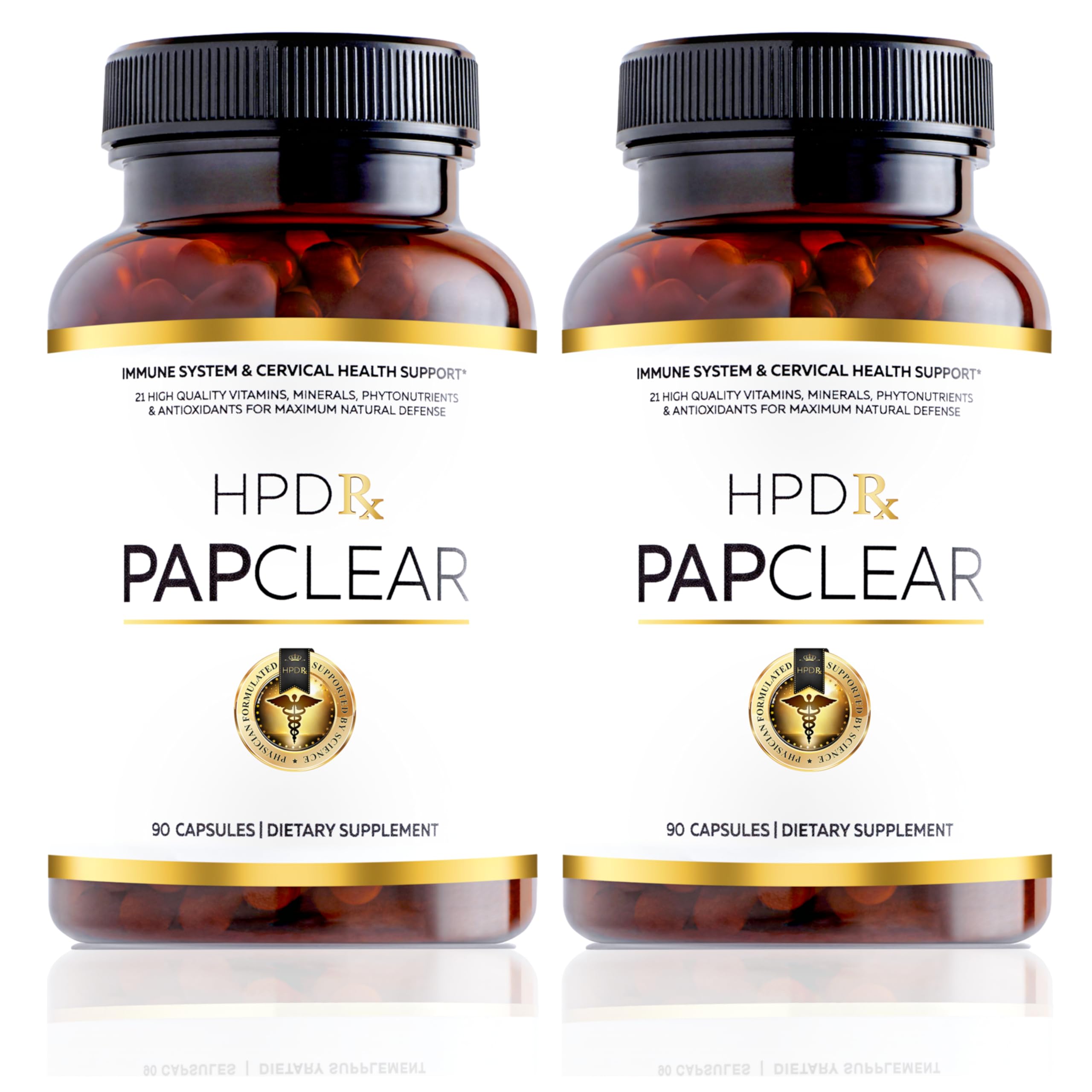 HPD Rx PAPCLEAR bottle-front view highlighting natural immune support