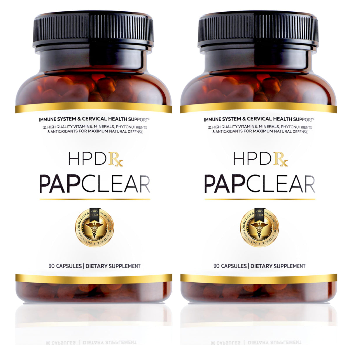 HPD Rx PAPCLEAR bottle-front view highlighting natural immune support