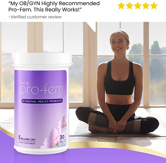 HPD Rx Pro-Fem bottle with 30 capsules for daily routine.