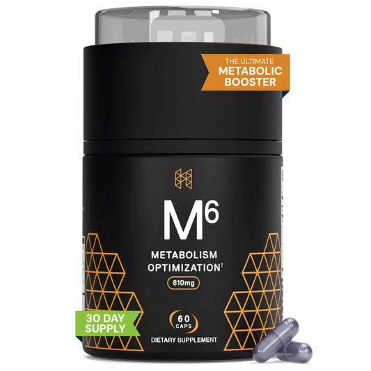 HPN M(6) fat burner bottle showing sleek packaging for metabolic support and clean energy.