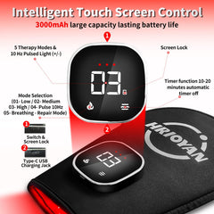 HRIOYAN glove touchscreen display close-up demonstrates easy mode selection and customization.