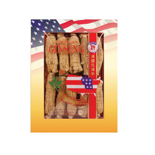 Hsu's Wisconsin ginseng roots close-up, earthy texture ideal for tea or cooking.