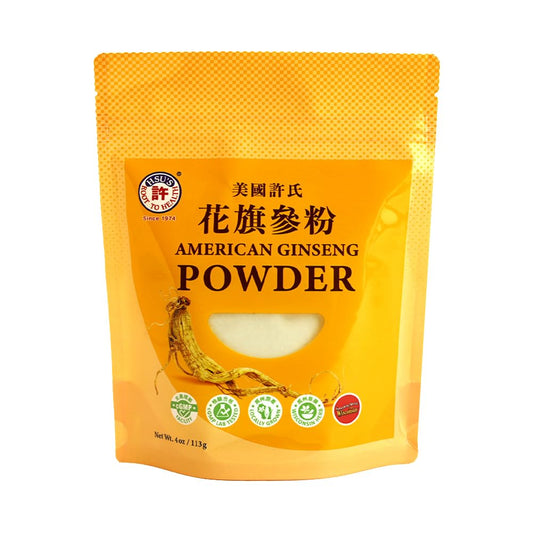 Hsu's American Ginseng powder 120 mesh in bag for tea and cooking
