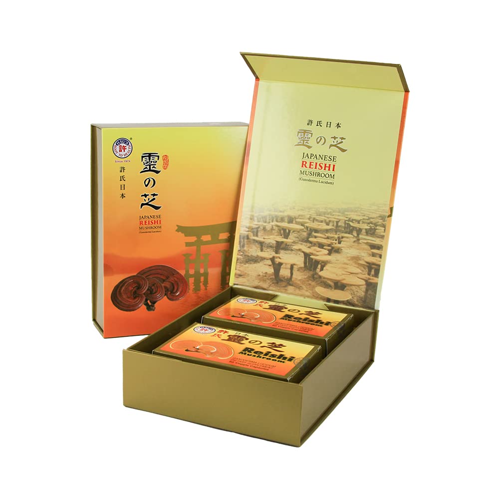 Hsu's Ginseng Japanese Reishi bottle highlights convenient daily use
