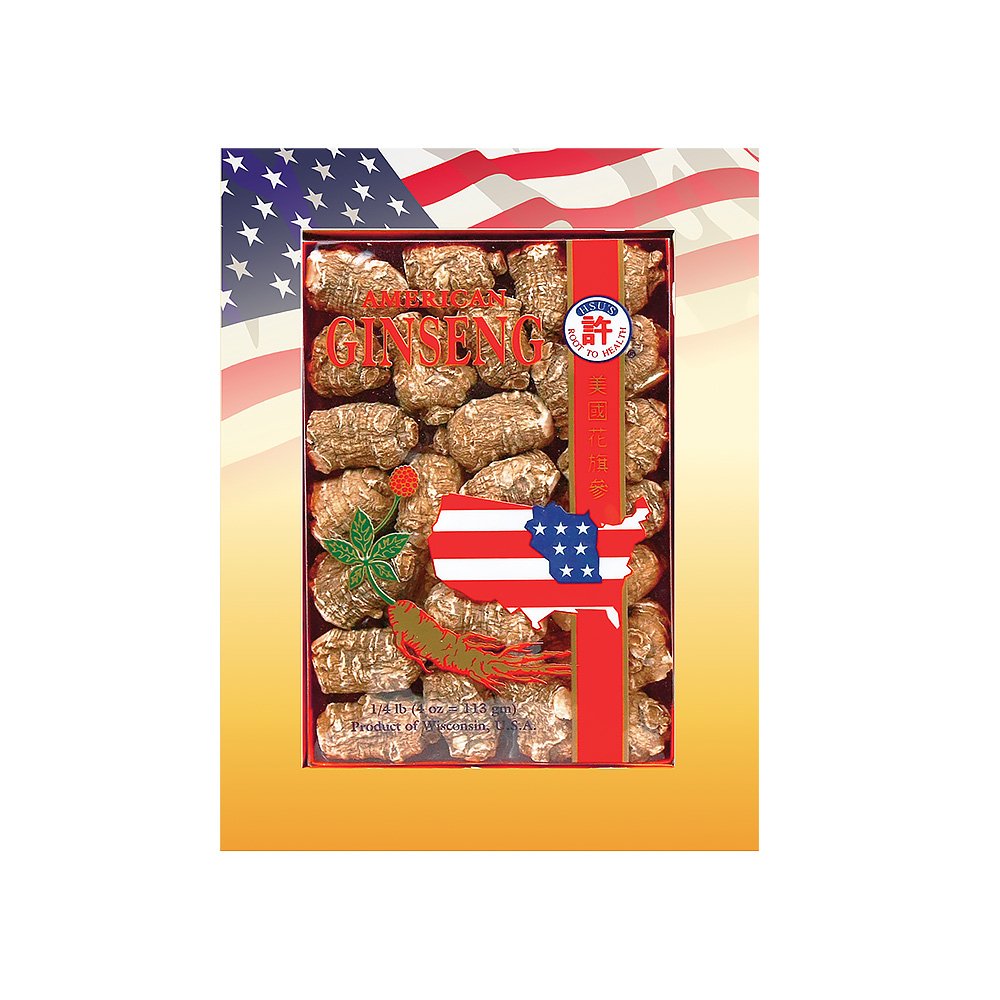 Hsu's Pearl Medium American Ginseng Roots in protective box preserve freshness