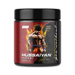 HTLT Supps Hussaiyan Mode pre-workout powder boosts focus and energy for workouts.