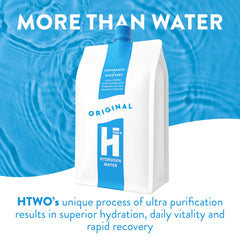 HTWO hydrogen infusion process visual with bubbles and clarity