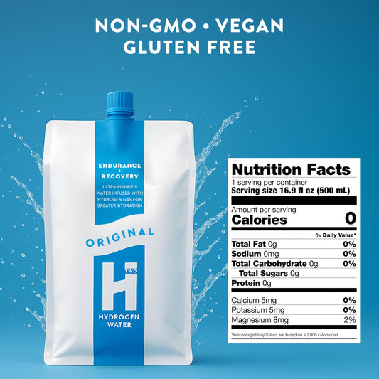 HTWO hydrogen water packets for ultra-purified hydration anywhere