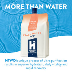 HTWO Plus electrolytes hydration graphic emphasizes steady performance.