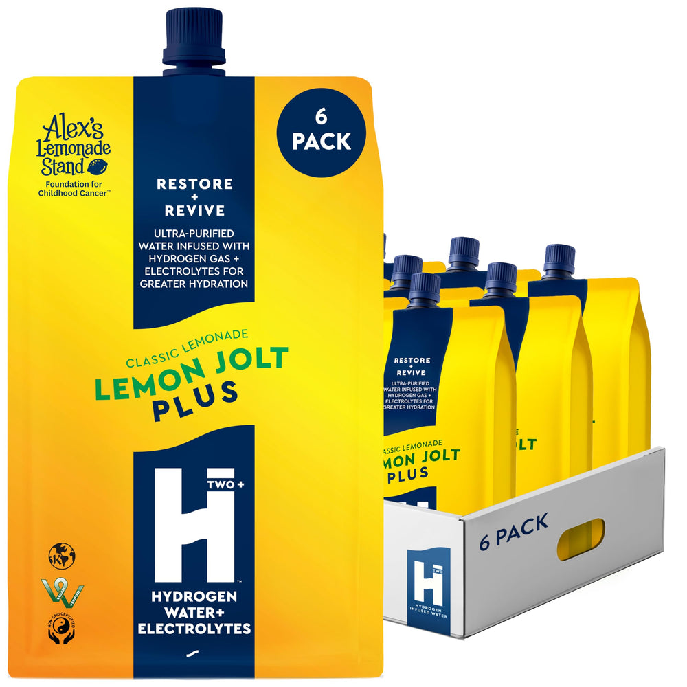 HTWO Plus Lemonade 6-pack front view for convenient on-the-go hydration