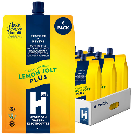 HTWO Plus Lemonade 6-pack front view for convenient on-the-go hydration