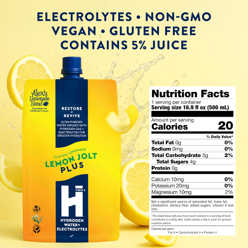 HTWO Plus Lemonade 6-pack side angle showcasing compact storage