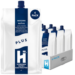 HTWO Plus original bottle pouring for on-the-go hydration and focused energy.