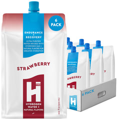 HTWO Strawberry Hydrogen Water bottle with vibrant label for on-the-go hydration during workouts.