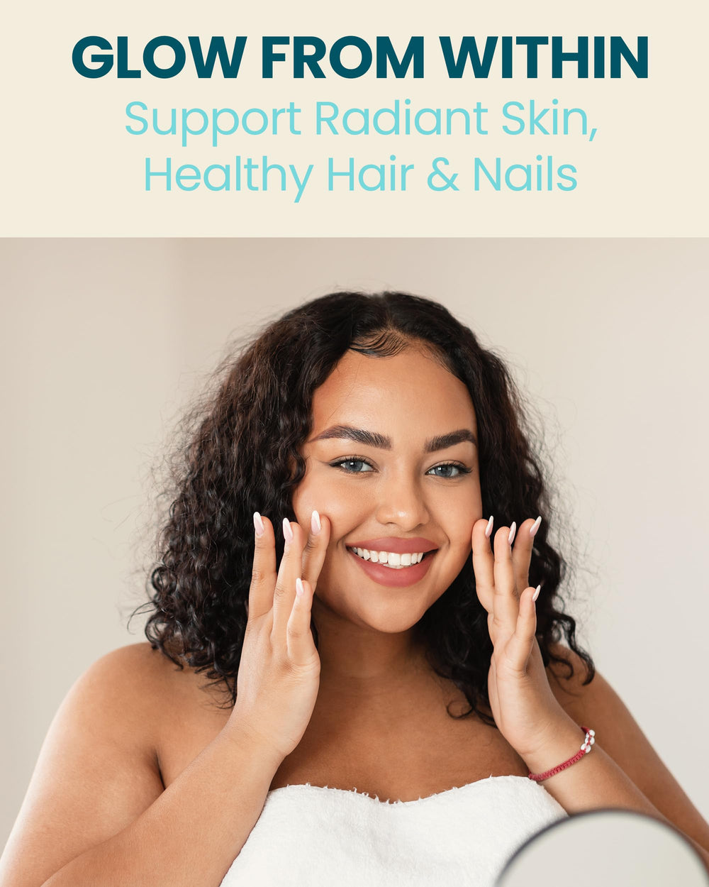 HUmineral Collagen Synthesis label closeup emphasizes vegan formula and vitamin C.