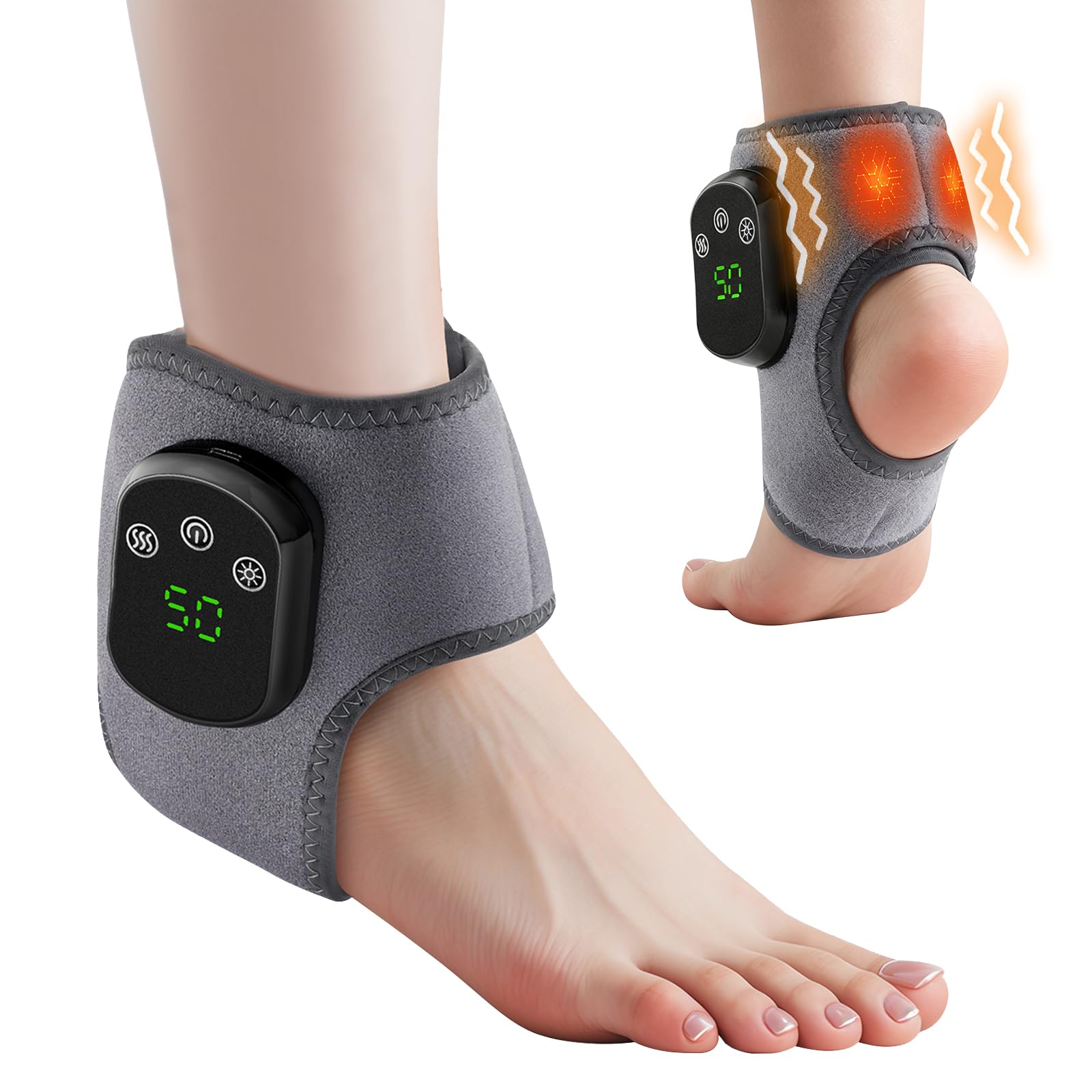 HUAJUN foot massager with adjustable heat levels for warmth.