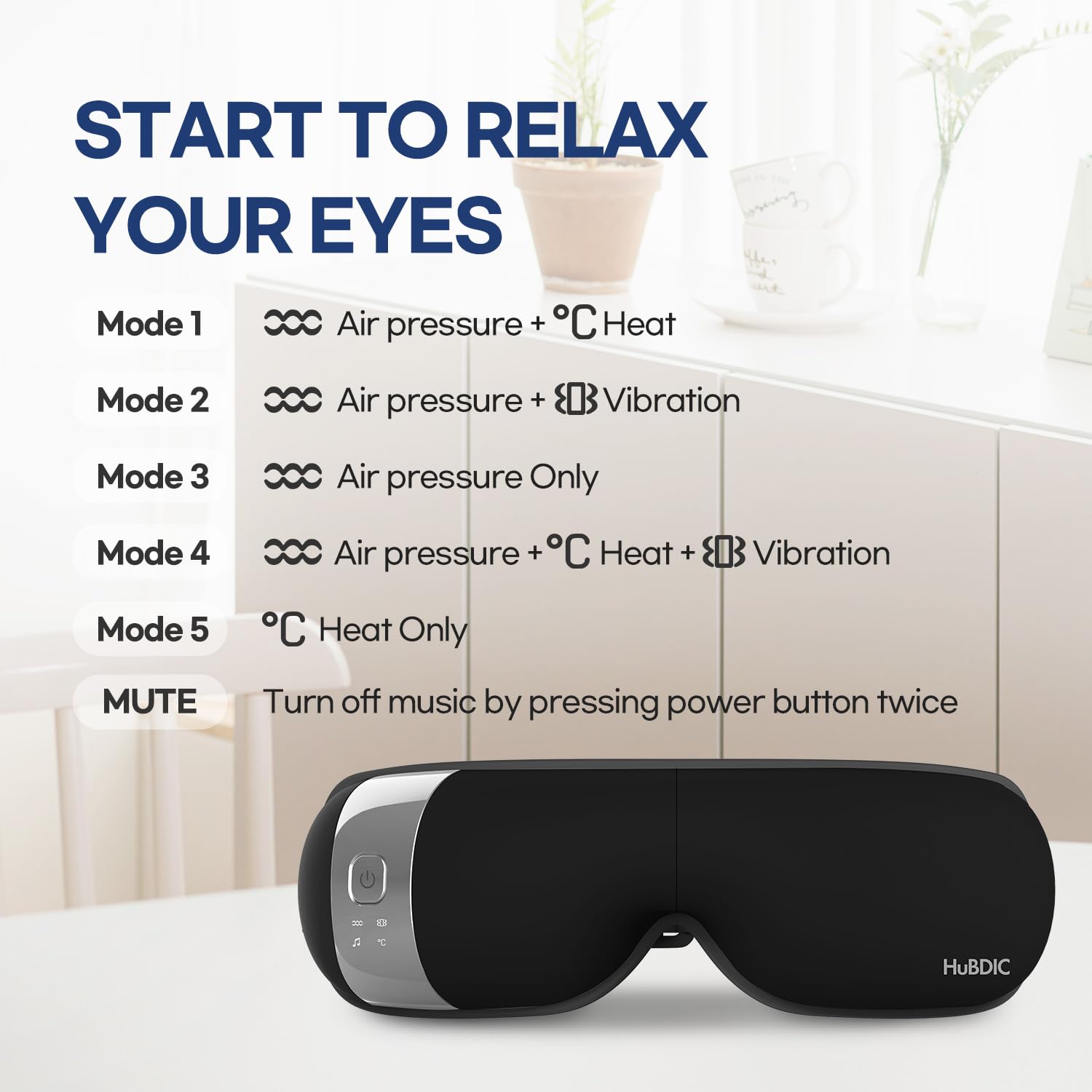 HubiCare offers five massage modes for customizable comfort