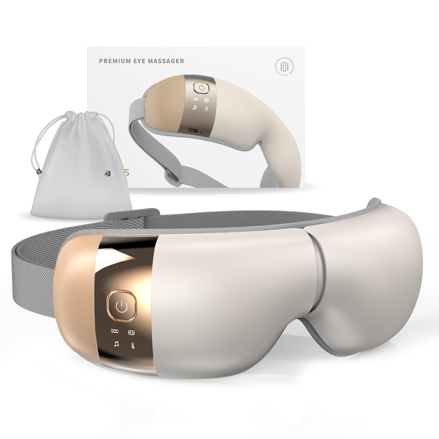 HuBDIC HubiCare Eye Massager beige front view for at-home eye relaxation