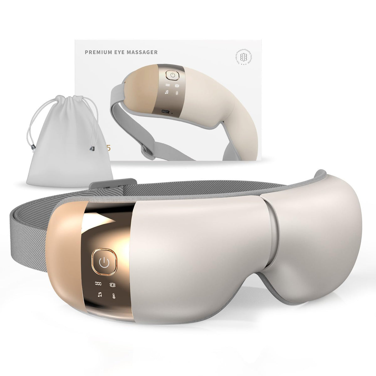 HuBDIC HubiCare Eye Massager beige front view for at-home eye relaxation
