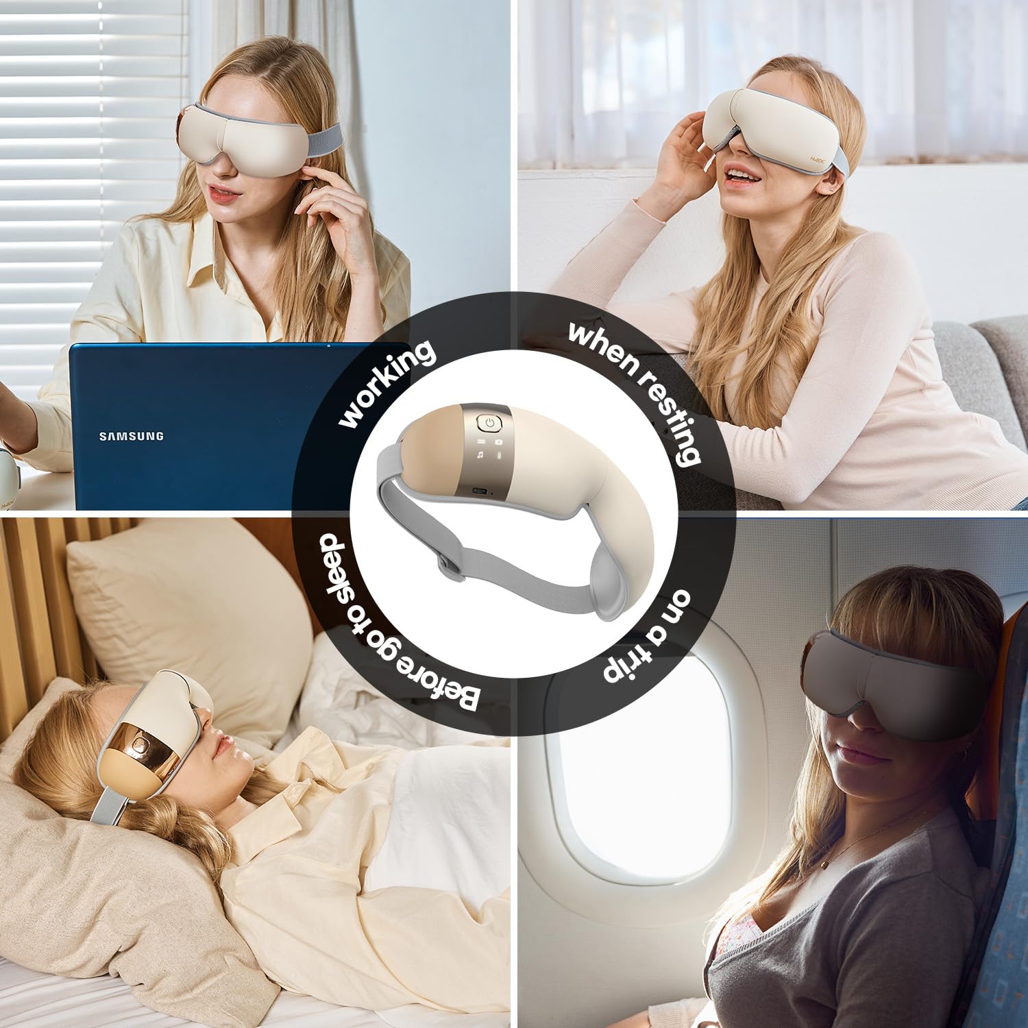 HuBDIC HubiCare Eye Massager beige packaging for gift-ready presentation