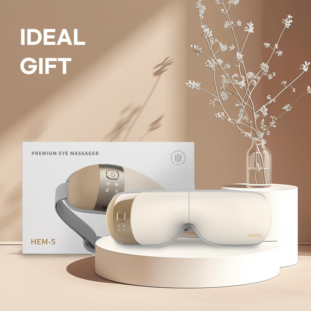 HuBDIC HubiCare Eye Massager beige worn for portable relief
