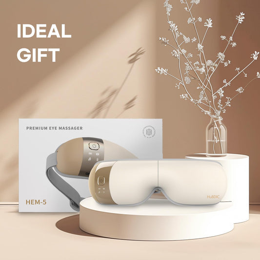 HuBDIC HubiCare Eye Massager beige worn for portable relief