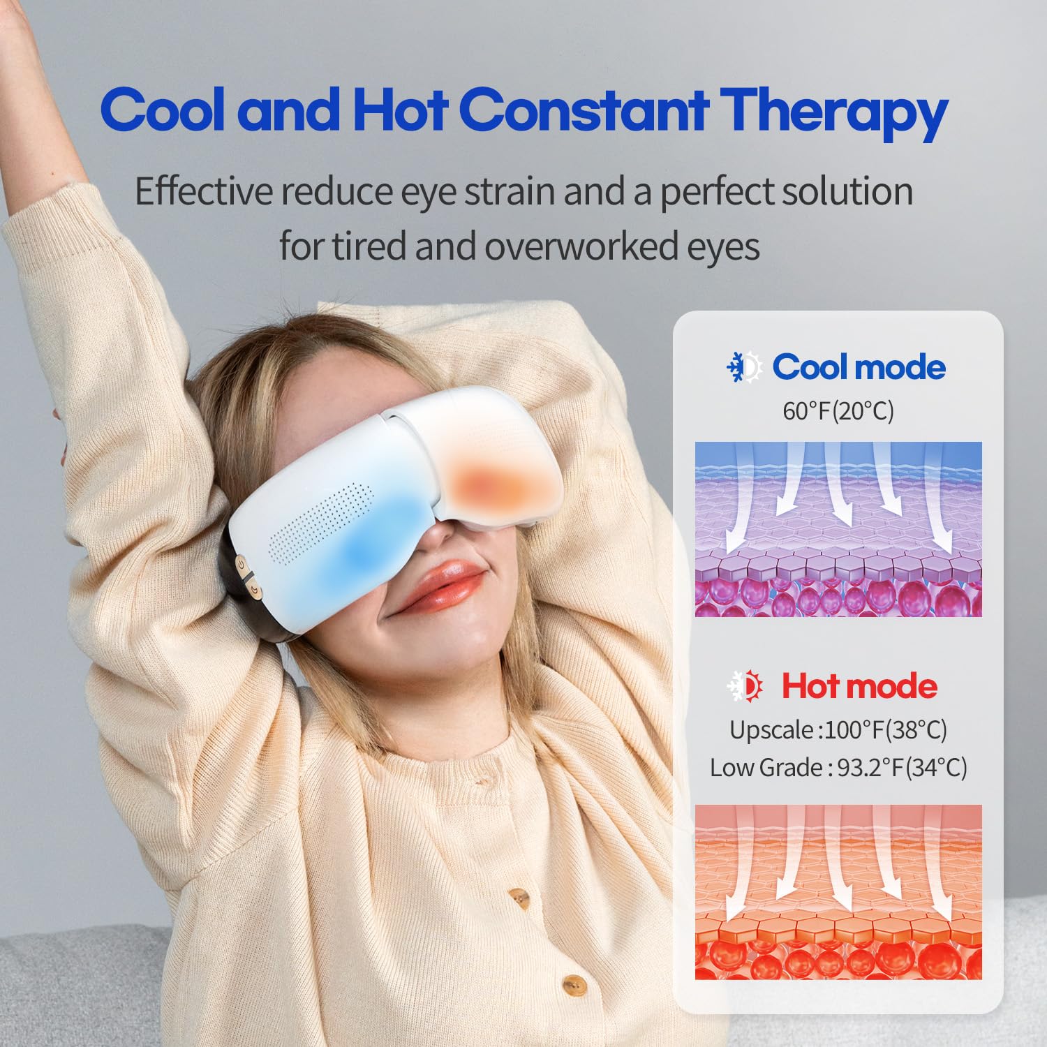 HubiCare hot and cold mode selector for customizable relief.