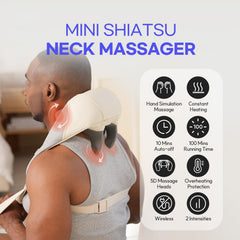 HuBDIC HubiCare Mini Neck Massager heads close-up showing six kneading points for relief