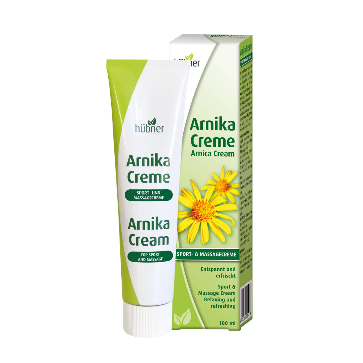 Hübner Arnica Cream tube ready for quick post-workout relief