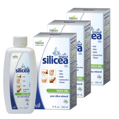 Hubner Silicea Gel bottle pour highlights pure silica for daily hair and skin support.