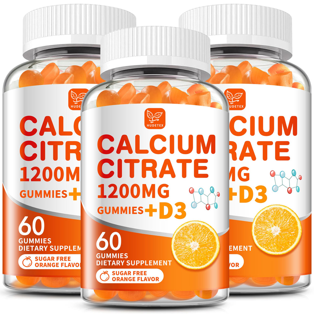 Hudetex calcium citrate 1200mg bottle highlighting high bioavailability for bone support.