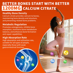 Hudetex calcium citrate 1200mg daily-dose concept for easy calcium intake.