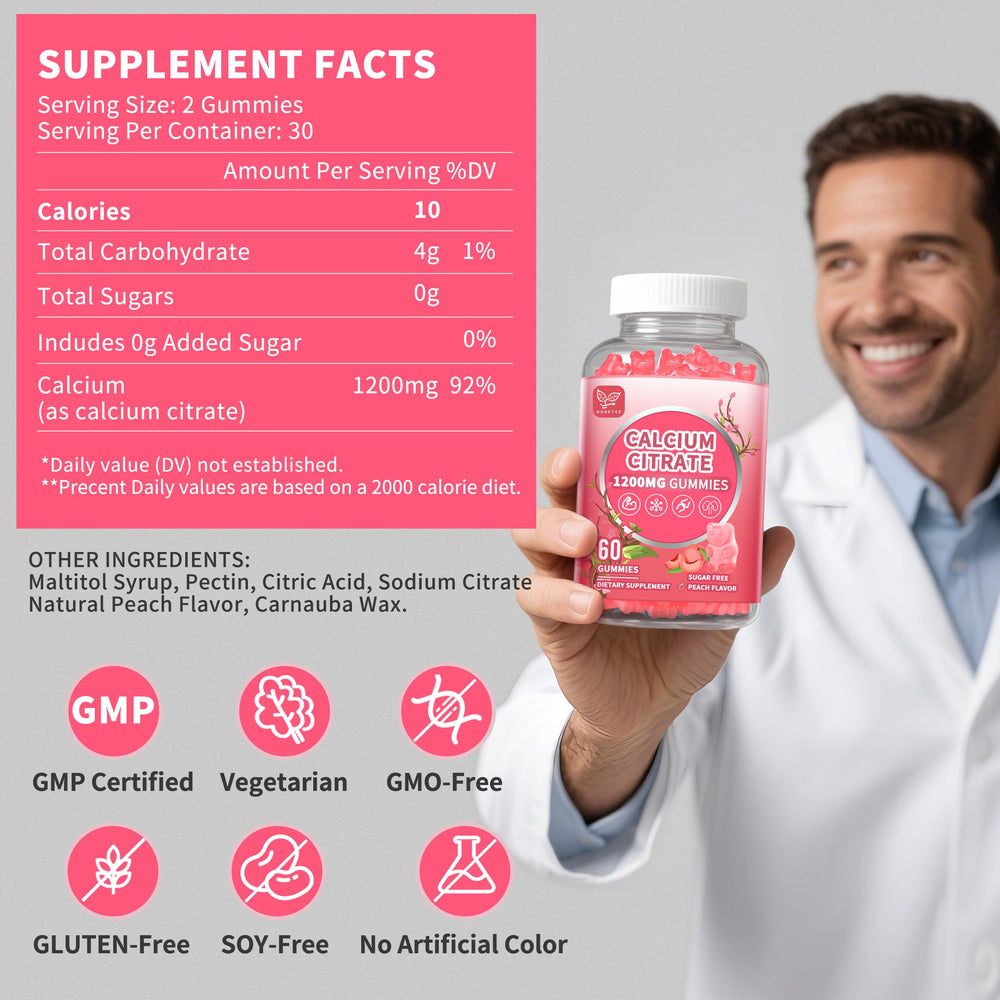 Packaging for 90-day supply and vegan calcium citrate product